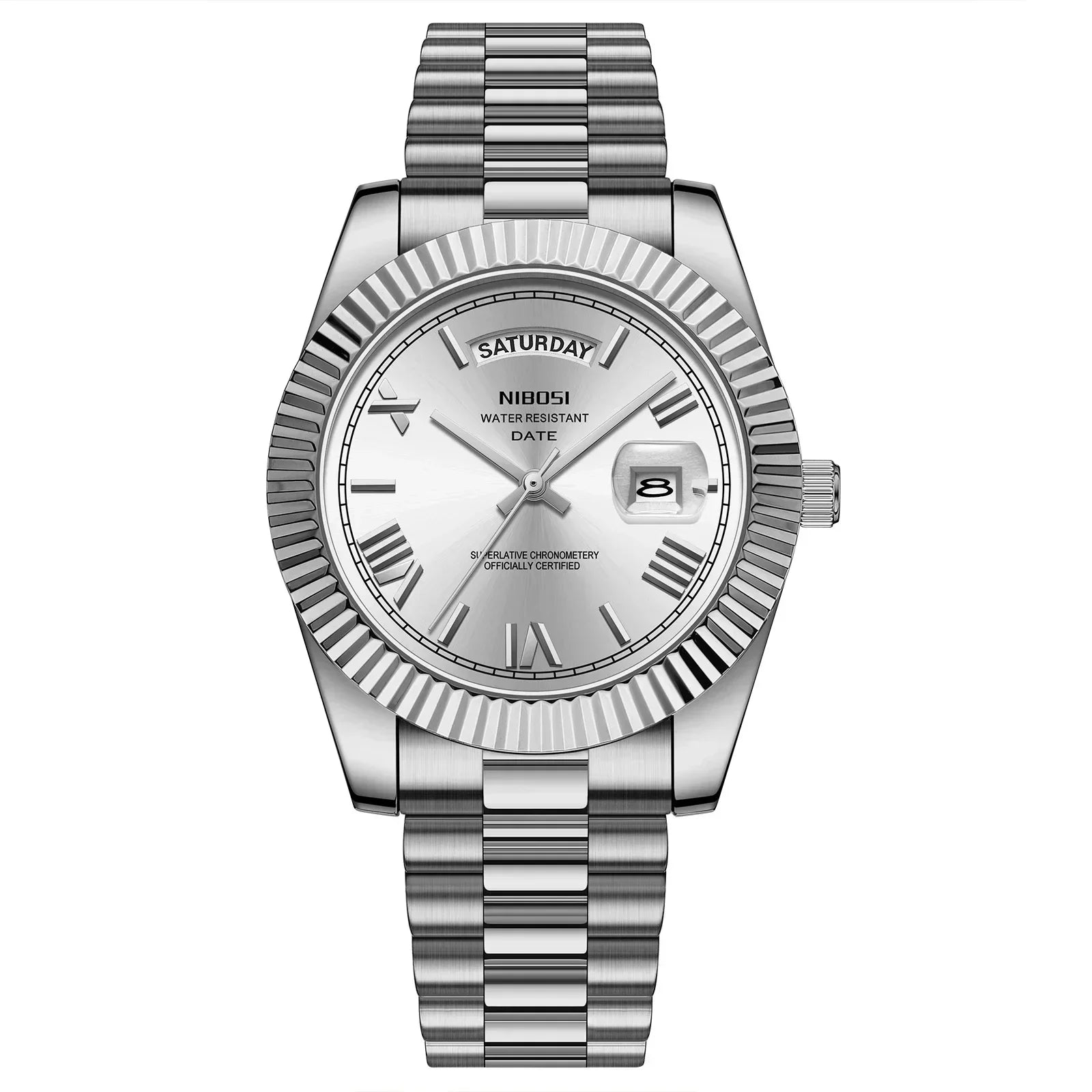 Relojes NIBOSI para Hombre, Reloj de lujo de marca superior para Hombre, relojes de pulsera de cuarzo resistentes al agua con fecha automática y semana, Reloj luminoso para Hombre