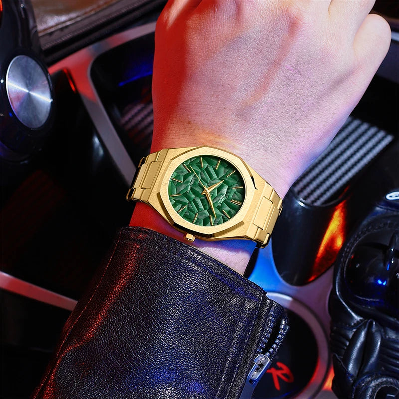 Reloj de pulsera Original de acero inoxidable negro para hombre, reloj clásico de negocios resistente al agua con movimiento japonés, bonito reloj para hombre