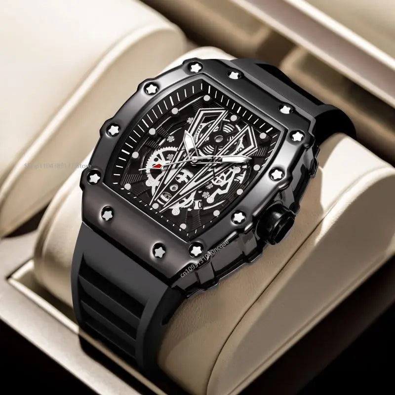 Reloj para hombre, marca deportiva, cubo de vino, calendario, luz nocturna, reloj de moda masculino europeo y americano, relojes Montre Homme