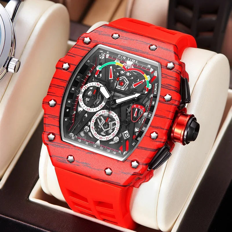 Reloj de marca superior, reloj de pulsera multifuncional de lujo, luminoso, resistente al agua, deportivo, relojes de cuarzo de Hip Hop, reloj Masculino