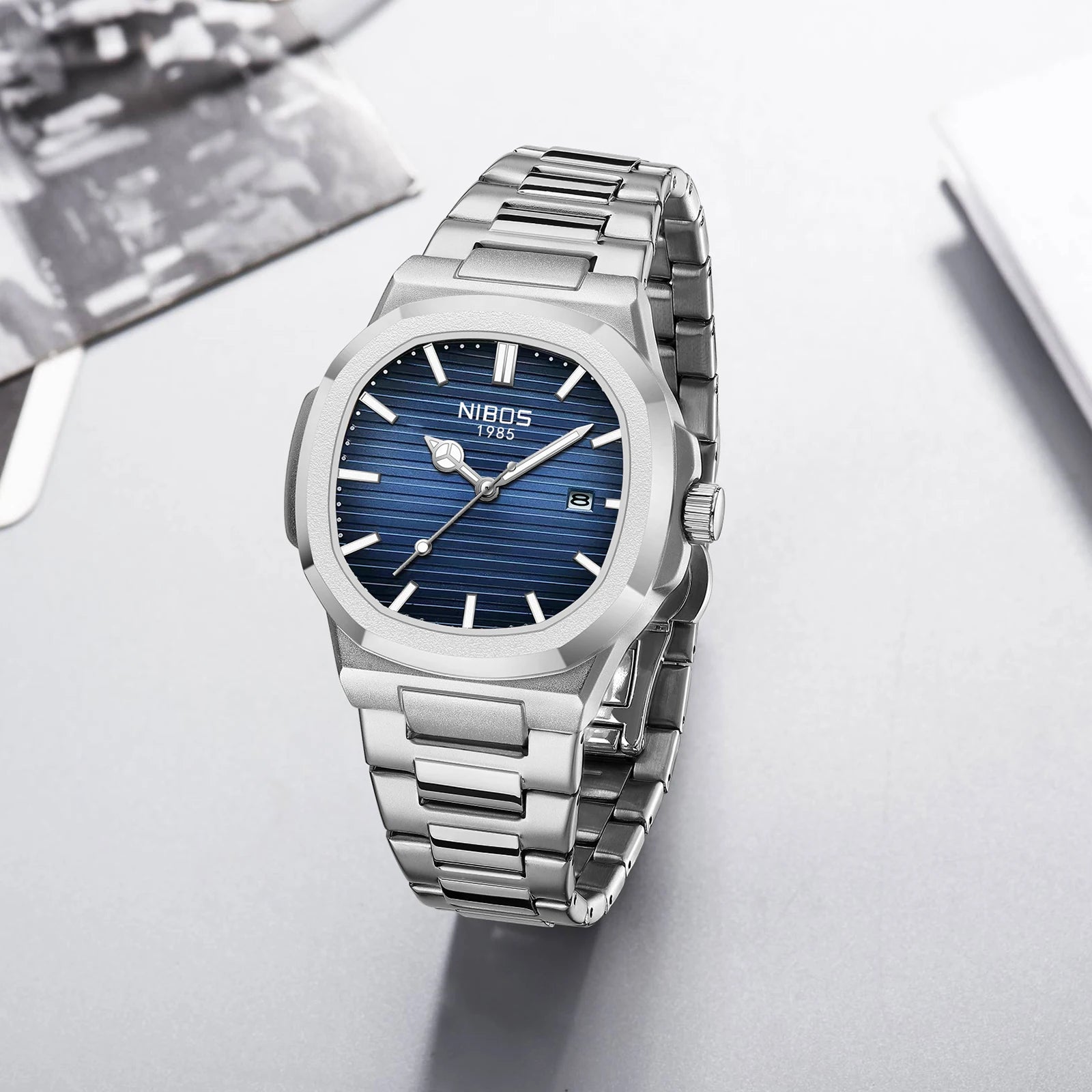 Relojes NIBOSI para hombre, relojes militares analógicos de cuarzo y acero inoxidable para hombre, reloj de pulsera con fecha automática y diseño de moda resistente al agua