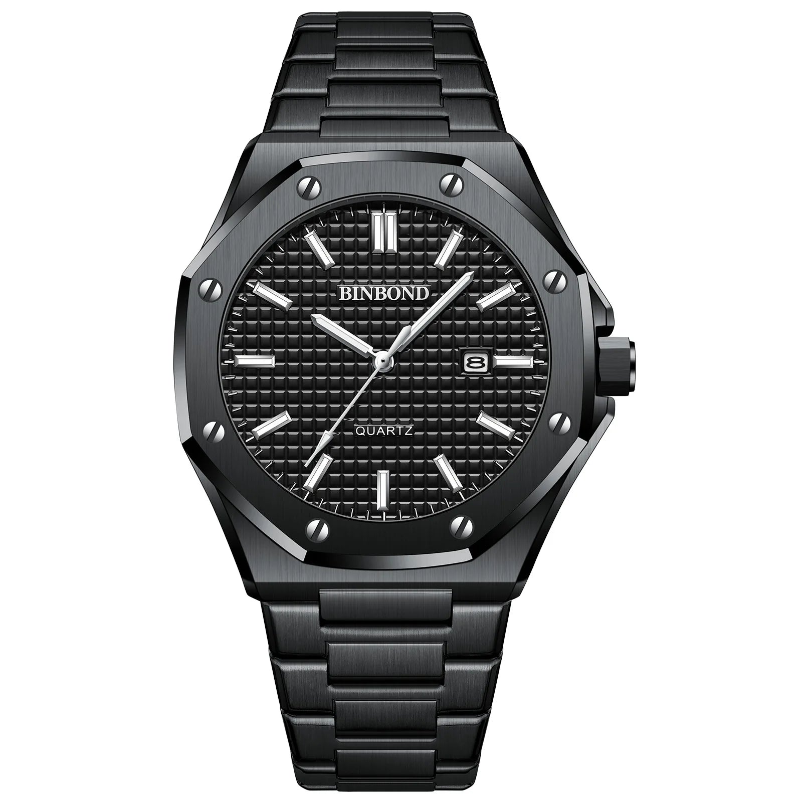 Reloj de hombre de negocios octogonal de alta gama con tornillos reloj de moda masculino resistente al agua relojes de cuarzo regalo