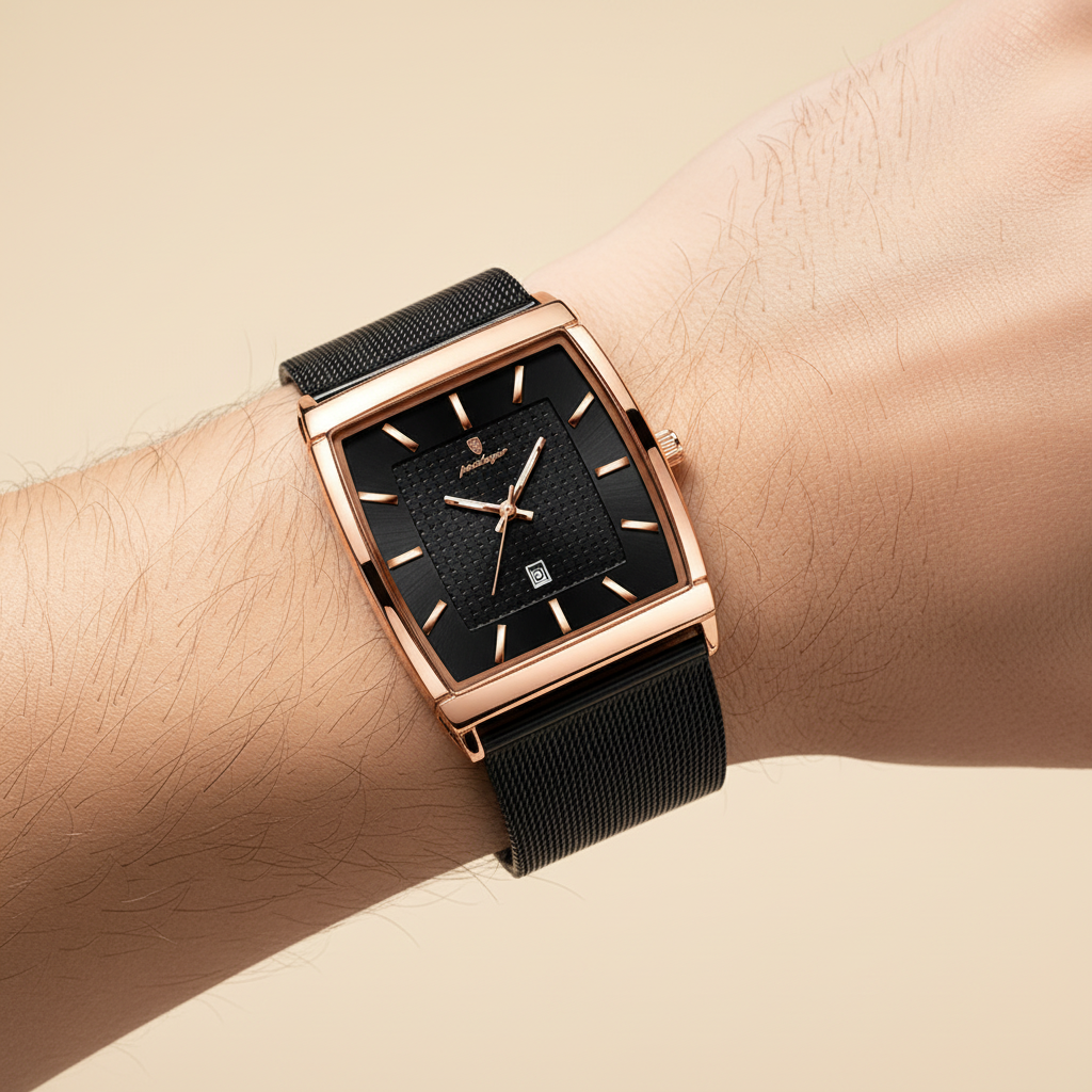 Reloj de Pulsera Rectangular POEDAGAR para Hombre